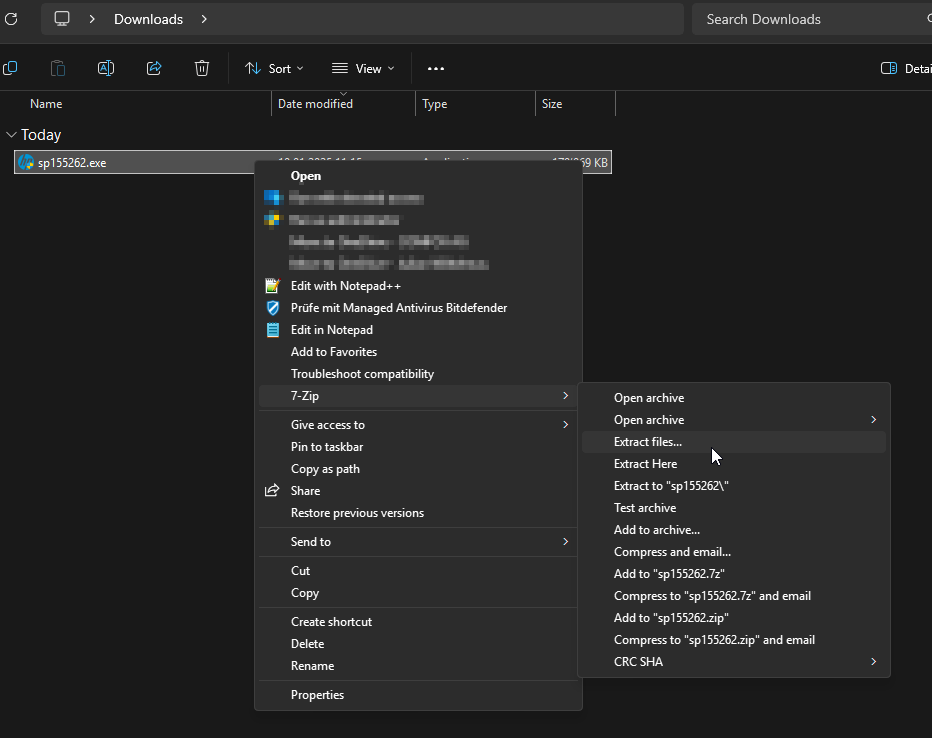 Extracting HP Support Assistant executable